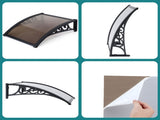 Instahut Window Awning Drainage 0.6mx0.6m Outdoor Brown AWN-DR-06X06-BR