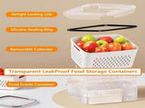 Fruit Container Set Removable Colander, Leak-Proof & Stackable V1369-AZ3-W-08073