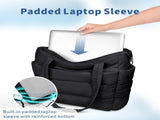 Puffer Tote Bag for Women, Lightweight Puffy Handbag with Compartments, Quilted Shoulder Bag for V1258-DP02-C-1317
