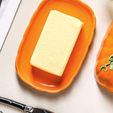 Halloween Pumpkin Ceramic Butter Dish With Lid Seasonal Tabletop Storage Container For Kitchen V1369-AZ3-W-14961