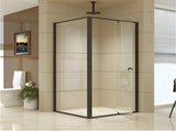 Semi-Frameless Shower Screen Black, Front x195cm V63-824561