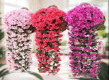 3pc Artificial Hanging Flowers for Outdoor, Violet Ivy Fake Hanging Plant & Flowers for Home Wedding V1366-AZ2-W-09753