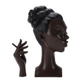 Head Scents Holder Funny Elegant Black Women Head Shaped Resin Home Office Desk Decor for Incense V1294-YM0901-3115260006811