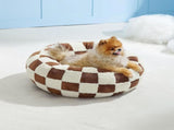 Small Medium Pet Donut Bed -60cm outer diameter, Soft Plush Round Dog Bed and Cat Bed V888-ELOSUNG54600
