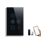 Tuya Zigbee Smart Fan Light Switch US Network Connection APP Control / Assistant Voice Control White V1370-AZ4-07543