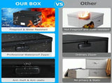 CARLA HOME Fireproof Document Box with Lock - Collapsible Black - Glass Fiber - Reflective Strip V178-36525
