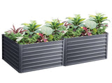 Green Fingers 2x Garden Bed 100x100x77cm Planter Box Raised Container Galvanised GARDEN-ALUMGR-10-FC2