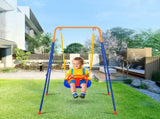 Swing Sets for Backyard, 3-in-1 Toddler Swing Set with 4 Sandbags, Foldable Metal Stand, Easy to V952-AXQQTZSL1RW07PILCV0