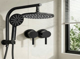 Cefito 9'' Rain Shower Head Set Handheld Round High Pressure Twins Tap Chrome SHOWER-A1-RO-9-BK-TAP-RO