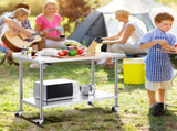 24 x 48 x 40 Inch Stainless Steel Work Table, Commercial Food Prep Worktable with Casters, Heavy V952-CFBXGGZTLCDJOVC8PV0