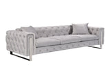 Madeline Range - Light Grey Velvet - Silver Trims V292-L-MAD-LG-3-2-1-S