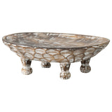 Handcarved Footed Oval Bowl 40x25cm V637-33804BWL
