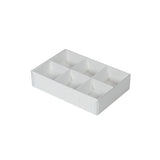 50 Pack of White Card Chocolate Sweet Soap Product Retail Gift Box - 6 Bay Compartments - Clear V382-50CHOC6BAY