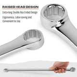 HORUSDY 8Pc Extra Long Aviation Spanner Set Double Ring Wrench 8-24mm 12 Point V465-81160