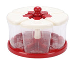 Rice Dispenser 5 Grid Food Grade PP PET Airtight 360&deg Rotating Grain Storage Bin for Red Green V1294-YM0901-3118260016711