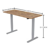 Fortia Sit To Stand Up Standing Desk, 140x60cm, 72-118cm Electric Height Adjustable, 70kg Load, Oak V219-ADKSSTFOBRSV4A