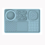 Multi-Functional Slow Feeder Mat for Dogs- Anti-Slip Lick Pad with Multiple Textures Rectangle 2PCS V888-ELOSUNG10442