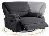 Artiss Rocking Recliner Chair 360 Swivel Massage Heated Reclining Chairs RECLINER-A19-COR-GY