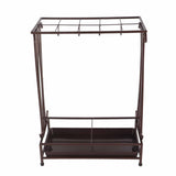 Umbrella Storage Rack Iron with Drip Tray 10 Holes 8 Hooks Umbrella Rack Stand for Home Hotel Lobby V1294-YM0716-3117220148213