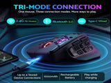 SOLAKAKA Wireless MMO Gaming Mouse 16 Buttons Bluetooth 24000 DPI RGB XFF3-MSSM809P-BK