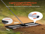 Updated Lawn Leveling Rake with Roller, 30" x 10" Stainless Steel Lawn Leveler with 83.9" Adjustable V952-CPPZPEKGLK104T4UG002V0