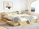 Artiss Bed Frame Queen Size with Charging Ports and 2 Drawers AURA WBED-F-AURA-Q-WD-ABC