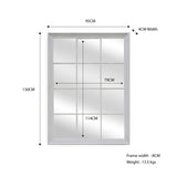 Window Style Mirror - White Rectangle 95cm x 130cm V292-MIRR-ARCH018