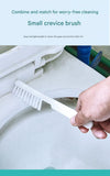 9-piece White and Orange Complete Home Cleaning Brush Set - Stainless Steel Telescopic Bathroom V888-ELOSUNG53028