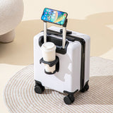 White 16 Inch Lightweight Carry-on Luggage for heights under 1.6m - Underseat & Overhead Cabin V888-ELOSUNG42802