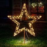 100 LED Christmas Lights Fairy Light Ground Star Garden Decoration Jingle Jollys XMAS-MOT-STAR-WARM