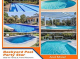 Pool Volleyball Net Portable Beach Volleyball Set for Pool - Waterproof Nylon Mesh with Adjustable V1366-AZ2-W-12019