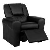 Keezi Kids Recliner Chair PU Leather Sofa Lounge Couch Children Armchair Black KID-RECLINER-BK