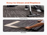 Carpet Tiles Reusable 610x610 mm, 24 PCS Modular Carpet Square Rug, Commercial Floor Soft Padded for V952-KCXFKDT2424I3DI15001V0