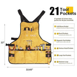 Work Tool Apron for Men and Women, Torso Length with 21 Tool Pockets, Durable Canvas Apron, DIY V1192-AZ-W-3225