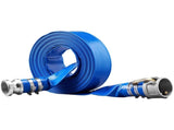 Backwash Hose, 2 in x 50 ft, Heavy-Duty PVC Flat Pool Discharge Hose with Aluminum Camlock C & E V952-FCXRG250FTPVCM9TXV0