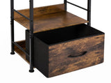 Levede Bookshelf Narrow Bookcase 5 Tier Storage with Drawer Living Room Brown CH1188-5-AU