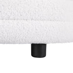 Artiss Storage Ottoman Blanket Box 87cm Boucle Fabric Oval OTM-OVL-01-TED-WH