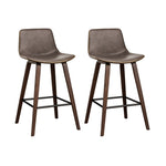 Artiss Bar Stools Kitchen Counter Barstools Leather Wooden Chairs x2 BA-TW-8701-BZX2