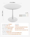 VEVOR 31.5 in Round Dining Table Wood Kitchen Table for 2-4 Person V952-YXCZBKTZMDBTQBT62V0