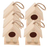 5-Pack Mini Wooden Bird Houses for Hanging Garden Decor, Wedding Party Favors, 3.0x2.8x2.2 Inches V1370-AZ4-16992
