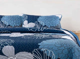 Frosted Magnolia Chic blue 3 Pc Comforter & Pillow Cover Set KING V745-MAB010887AJ3