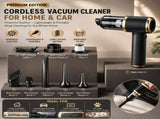 Black Handheld Cordless Vacuum Cleaner Air Duster 4-in-1 Mini Vacuum Blower Rechargeable Portable V888-ELOSUNG53329