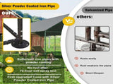 Heavy Duty XL Metal Walk-In Chicken Run with Cover, 276x405x300cm, Black V178-59376