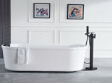 Freestanding Bathtub Faucet, Floor Mount, Freestanding Tub Filler, Shower Mixer Taps, Two Water V952-PBKSLTSFXYGHC2R75V0