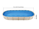 Oval Pool Liner 15x30ft Unibead Style Pool Liner 52in Wall Height V952-YCNCOVAL15308LIUBV0