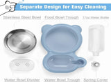 Cat Food and Water Bowl 2 in 1 with Automatic Water Dispenser Light Blue, 500 ml V1237-ZY-818-303