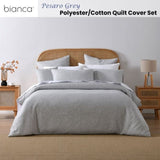 Bianca Pesaro Grey Polyester Cotton Quilt Cover Set Queen V442-BCA-QUILTCS-PESARO-GREY-QS