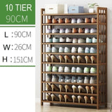 10 Tier Tower Bamboo Wooden Shoe Rack Corner Shelf Stand Storage Organizer V255-0408-10