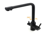 Matt Black 3 Ways Kitchen Mixer Tap Pury Water Sink Faucet 360 Swivel Spout Outlet V1233-KRD511B