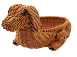 Woven Dog Shaped Storage Basket with Imitation Rattan Design, Cute Organizing Bin for Small Items V1370-AZ4-17255